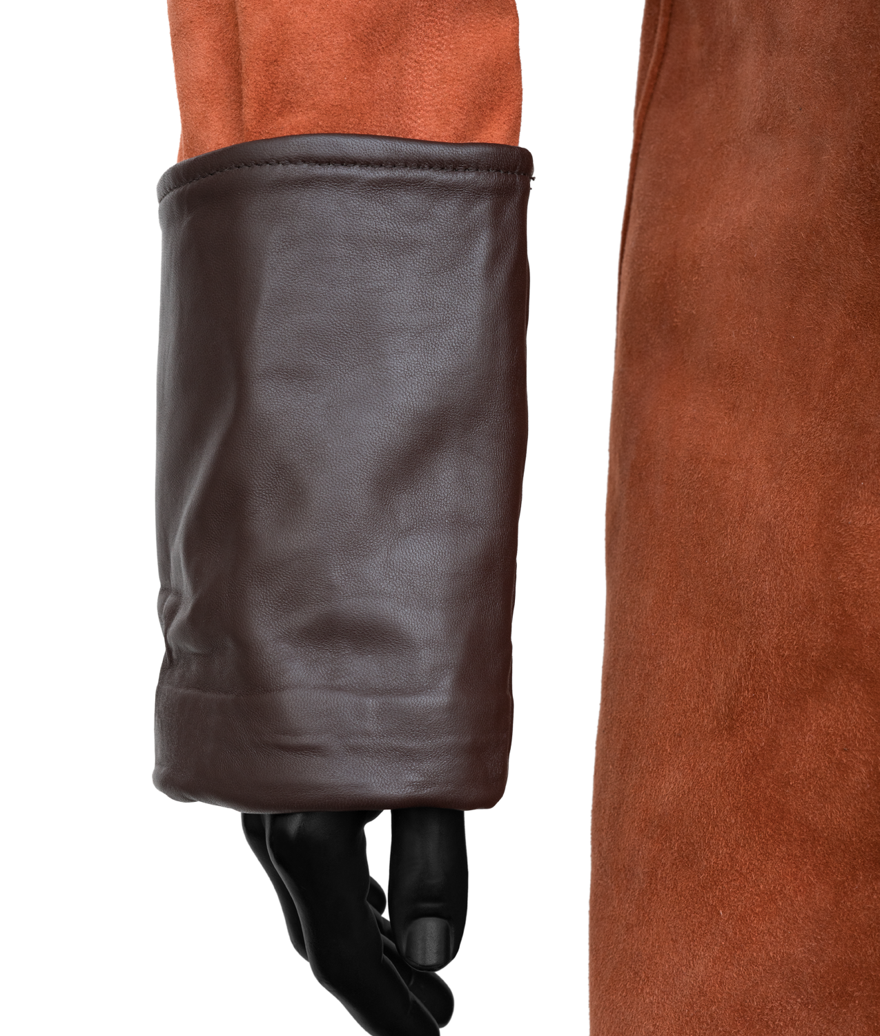 Men's Vintage-Style Distressed Brown Suede Coat with Buckles (4)