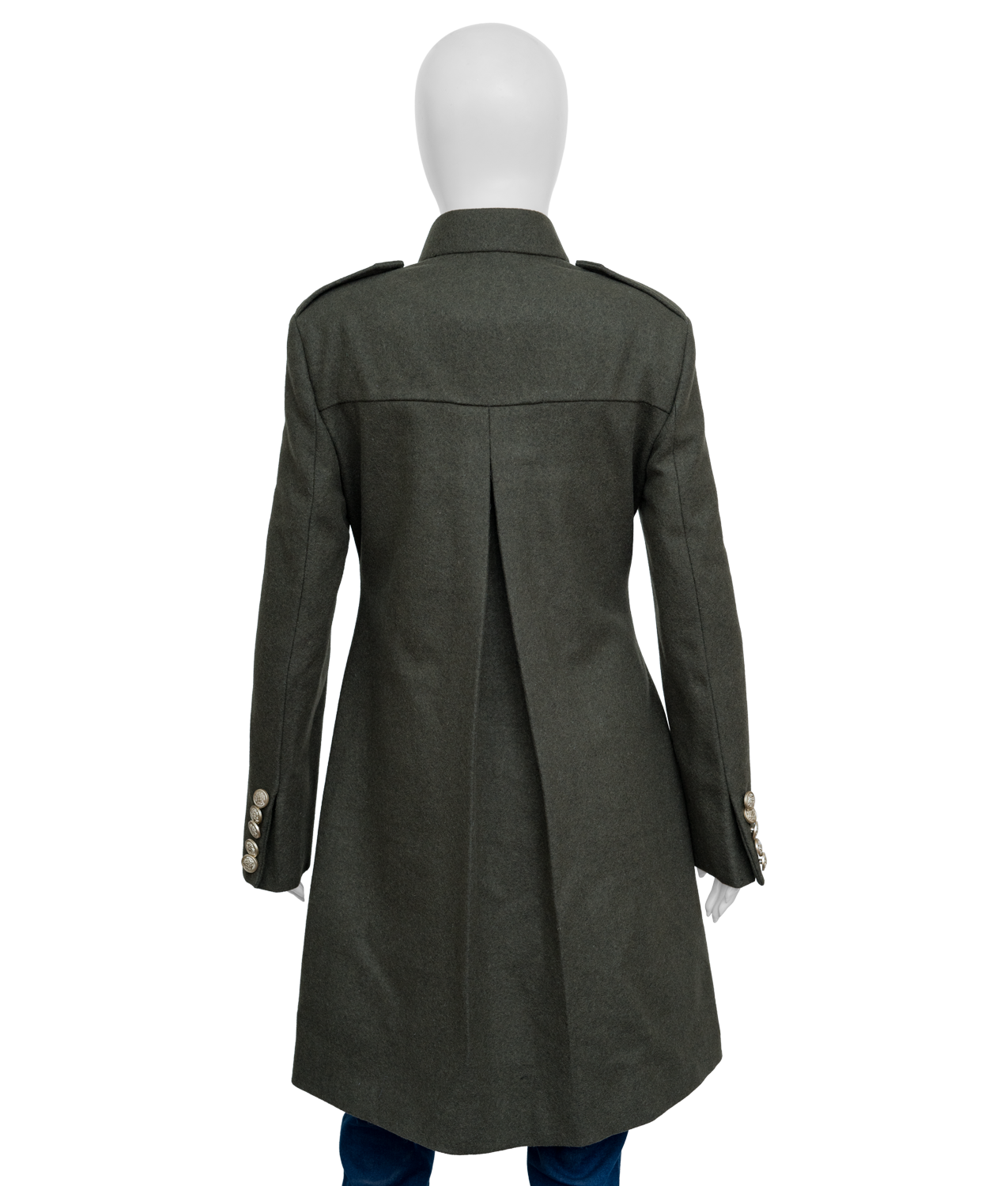 Women's Classic Green Military-Style Coat (2)