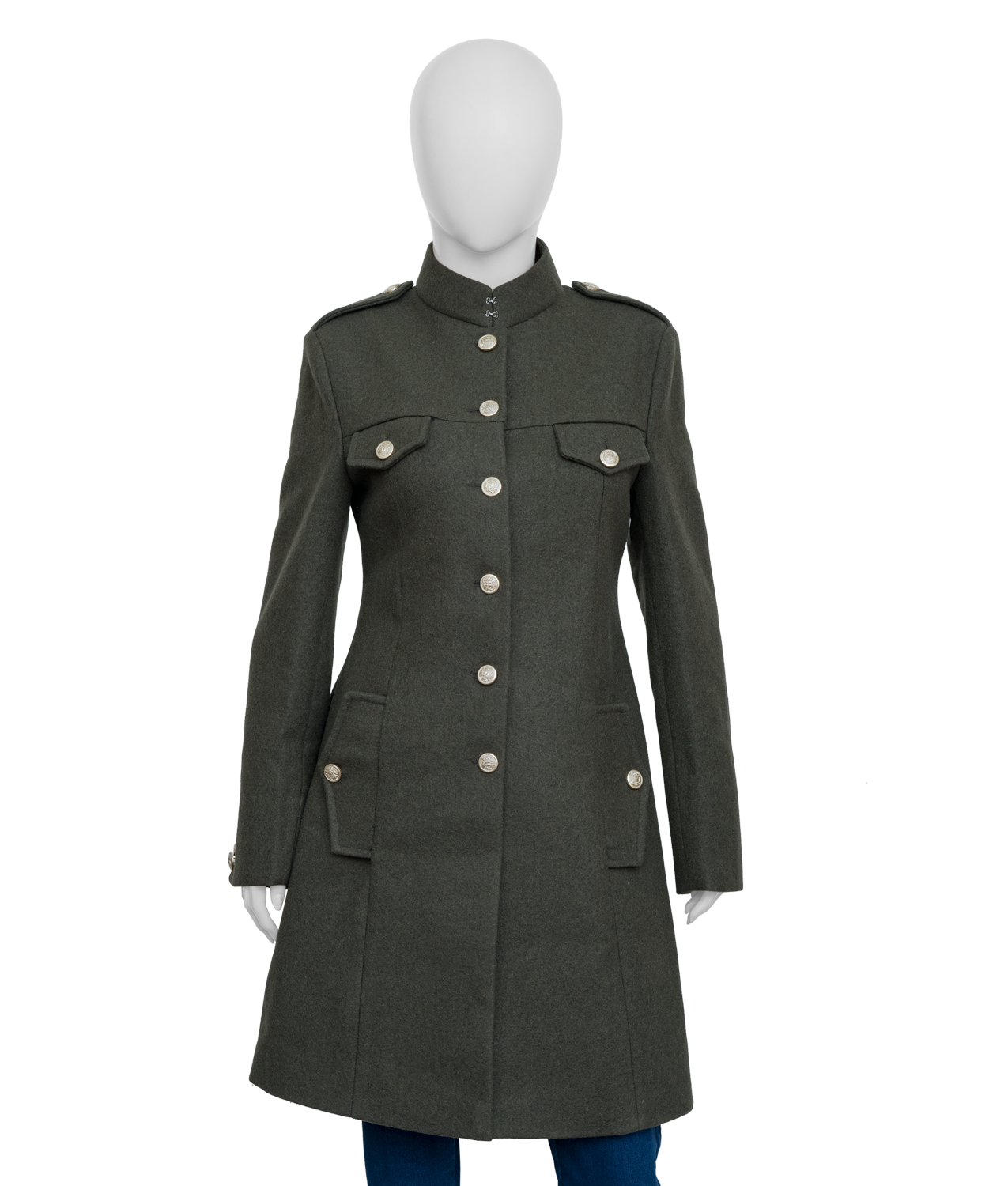 Women's Classic Green Military-Style Coat (4) Women's Classic Green Military-Style Coat (4)